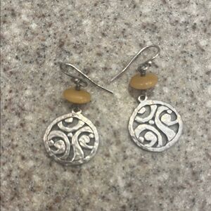 Silpada Silver and Tan Swirl Earrings
